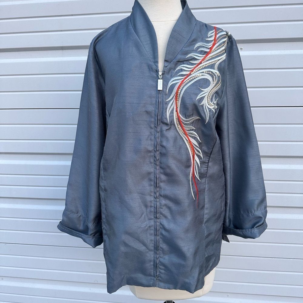Bob Macke women’s blue full zip lightweight jacket size M